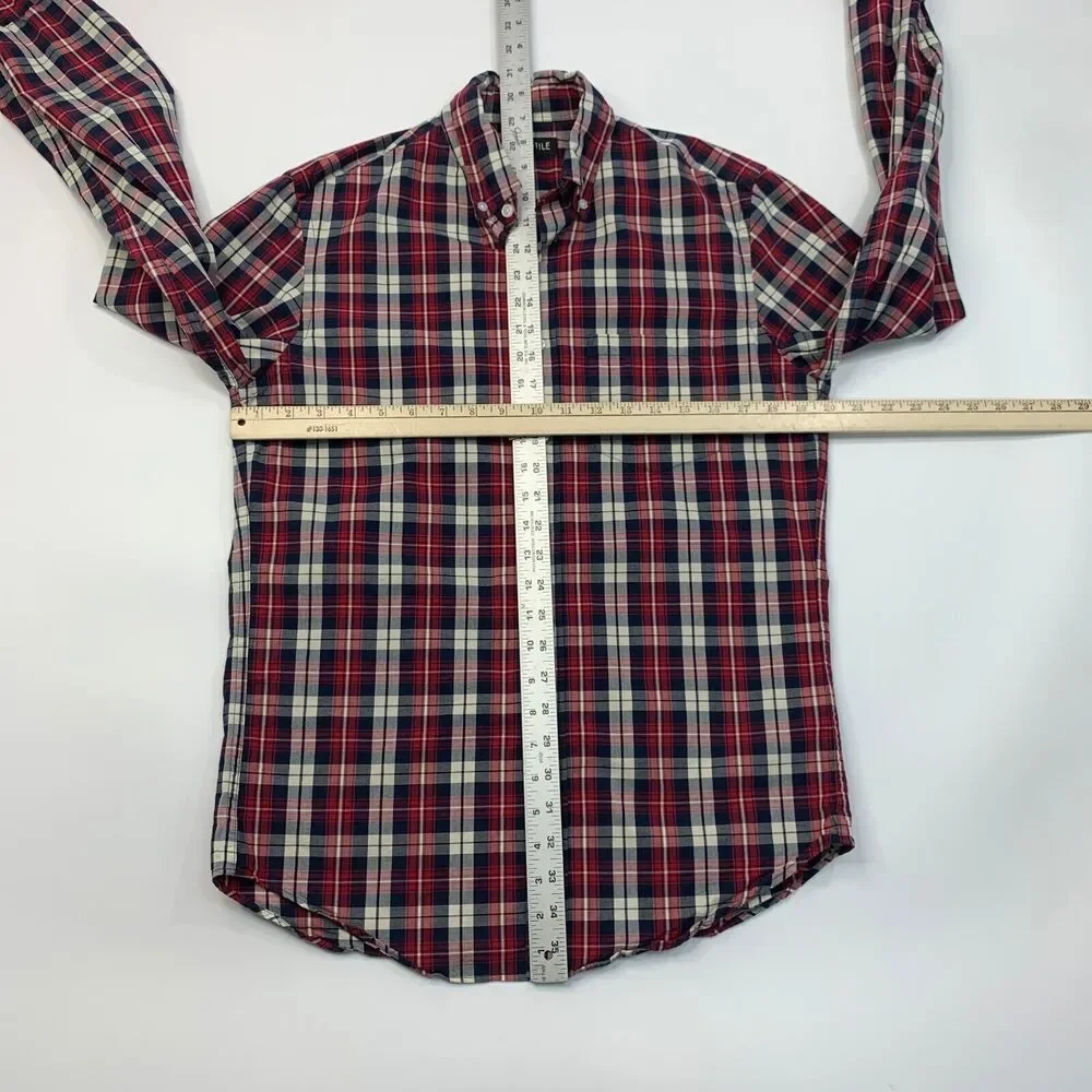 J Crew Flex Shirt Men S Small Multi Plaid Cotton Stretch Long Sleeve Button Down